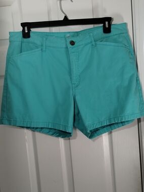 St. John's Bay Teal Women's Cotton Blend Chino Shorts